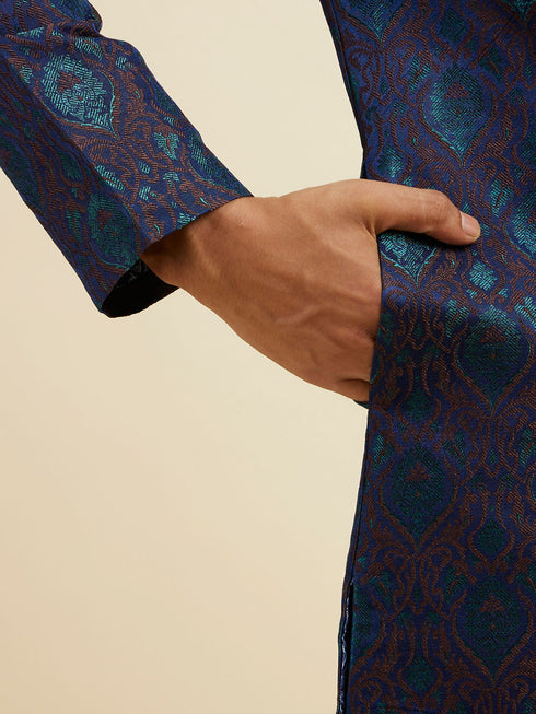 Manyavar Blue Kurta Set with Pajama