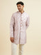 Manyavar Pink Medallion Printed Kurta Set