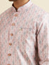 Manyavar Pink Medallion Printed Kurta Set