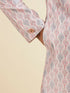 Manyavar Pink Medallion Printed Kurta Set