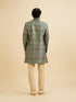 Manyavar Teal Green Tree of Life Printed Kurta Set with Embellished Neckline