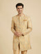 Manyavar Buttercup Yellow Conch Shell Patterned Kurta Set