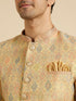 Manyavar Buttercup Yellow Conch Shell Patterned Kurta Set