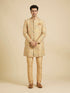 Manyavar Buttercup Yellow Conch Shell Patterned Kurta Set
