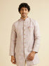 Manyavar Light Pink Jaal Medallion Patterned Kurta Set