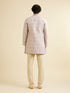 Manyavar Light Pink Jaal Medallion Patterned Kurta Set