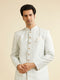 Manyavar Warm White Mandala Patterned Kurta Set with Sequins