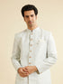 Manyavar Warm White Mandala Patterned Kurta Set with Sequins