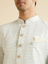 Manyavar Warm White Mandala Patterned Kurta Set with Sequins