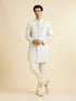 Manyavar Warm White Mandala Patterned Kurta Set with Sequins