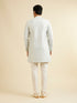 Manyavar Warm White Mandala Patterned Kurta Set with Sequins
