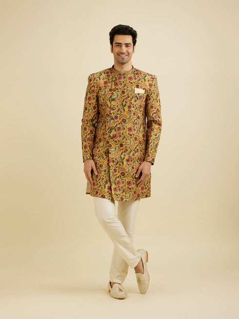 Manyavar Yellow Elegance Kurta Pajama