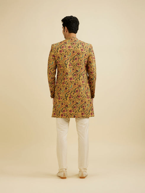 Manyavar Yellow Elegance Kurta Pajama