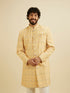 Manyavar Luminous Yellow Kurta Pajama Extravaganza