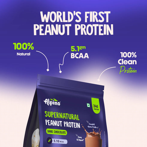 Alpino Supernatural Peanut Protein Powder Isolate Dark Chocolate - Protein