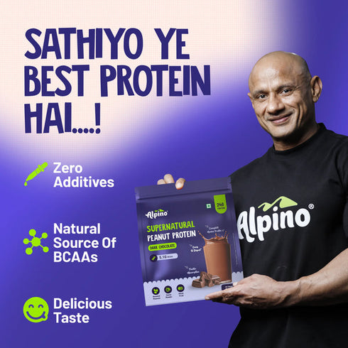 Alpino Supernatural Peanut Protein Powder Cold Coffee - Protein| & No Added Sugar|Gluten-Free|Vegan