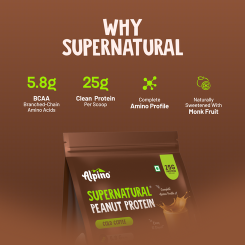 Alpino Trial Pack Supernatural Peanut Protein Powder Cold Coffee