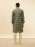 Manyavar Forest Green Grid Printed Kurta Set