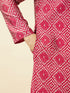Manyavar Ruby Pink Harlequin Printed Kurta Set