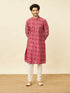 Manyavar Ruby Pink Harlequin Printed Kurta Set