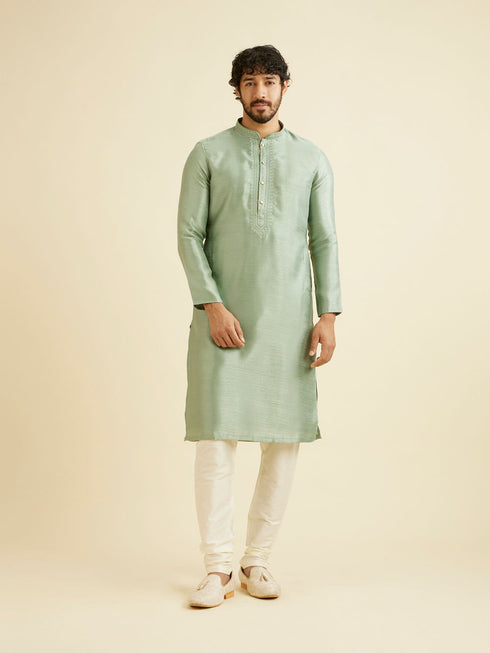 Manyavar Splendid Green Kurta Pajama