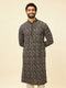 Manyavar Pristine White Diamond Patterned Kurta Set