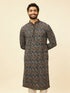 Manyavar Pristine White Diamond Patterned Kurta Set