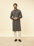 Manyavar Pristine White Diamond Patterned Kurta Set