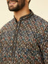 Manyavar Pristine White Diamond Patterned Kurta Set