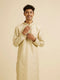 Manyavar Beige Buta Embroidered Kurta Set