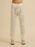 Manyavar Beige Buta Embroidered Kurta Set