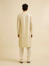 Manyavar Beige Buta Embroidered Kurta Set