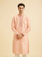 Manyavar Peach Elegance Kurta Pajama