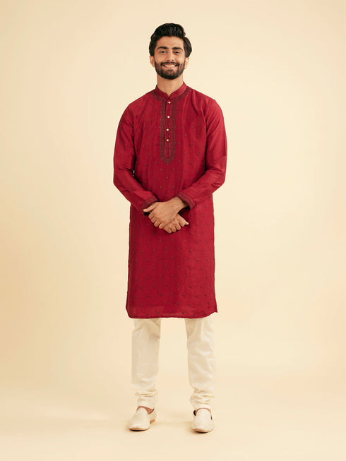 Manyavar Radiant Red Kurta Pajama