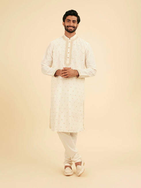 Manyavar Radiant Cream Kurta Pajama