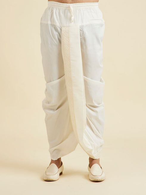 Manyavar Ethereal Cream Kurta Dhoti Set