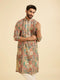 Manyavar Beige Festive Elegance Kurta Pajama