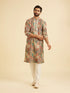 Manyavar Beige Festive Elegance Kurta Pajama