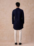 Manyavar Royal Dark Blue Georgette Kurta Trouser