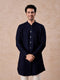 Manyavar Royal Dark Blue Georgette Kurta Trouser