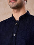 Manyavar Royal Dark Blue Georgette Kurta Trouser