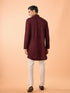 Manyavar Intricate Wine Kurta Pajama Set