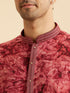 Manyavar Maroon Spandex Elegance Kurta Pajama