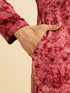 Manyavar Maroon Spandex Elegance Kurta Pajama