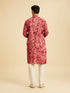 Manyavar Maroon Spandex Elegance Kurta Pajama