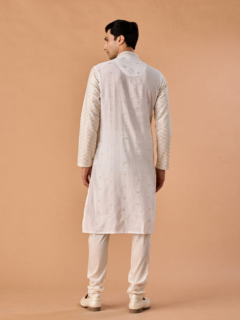 Manyavar Ethereal White Kurta Pajama