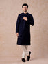 Manyavar Dark Blue Georgette Kurta Pajama