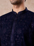 Manyavar Dark Blue Georgette Kurta Pajama