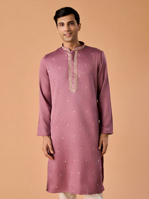 Manyavar Dusty Pink Charm Kurta Pajama
