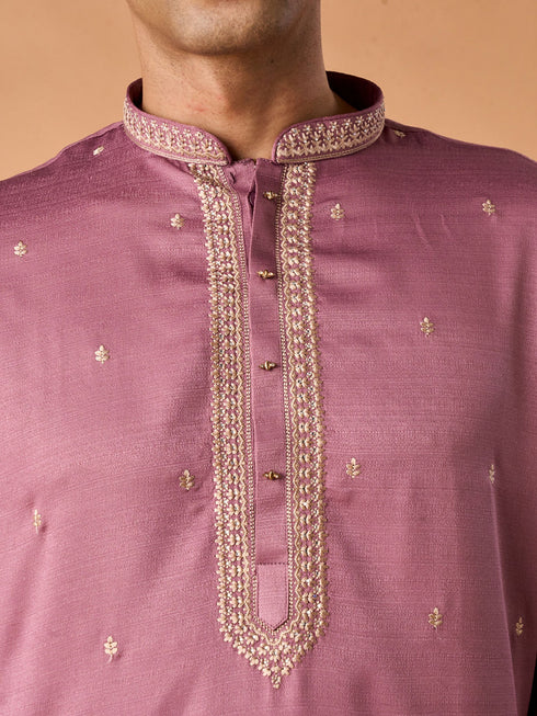 Manyavar Dusty Pink Charm Kurta Pajama
